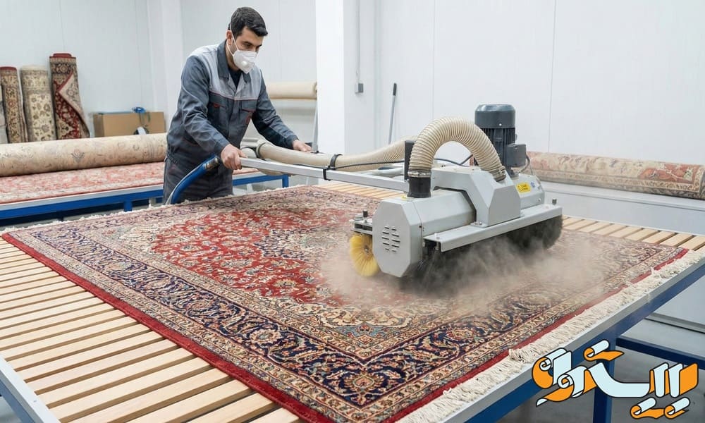 تصویر فرش دار قالی شویی